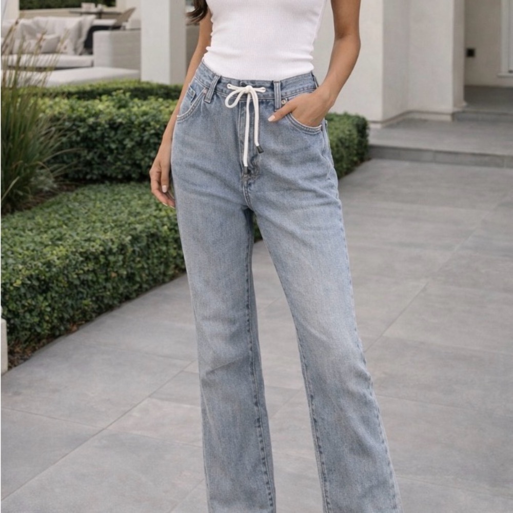 #165 DENIM JEANS WITH DRAWSTRING